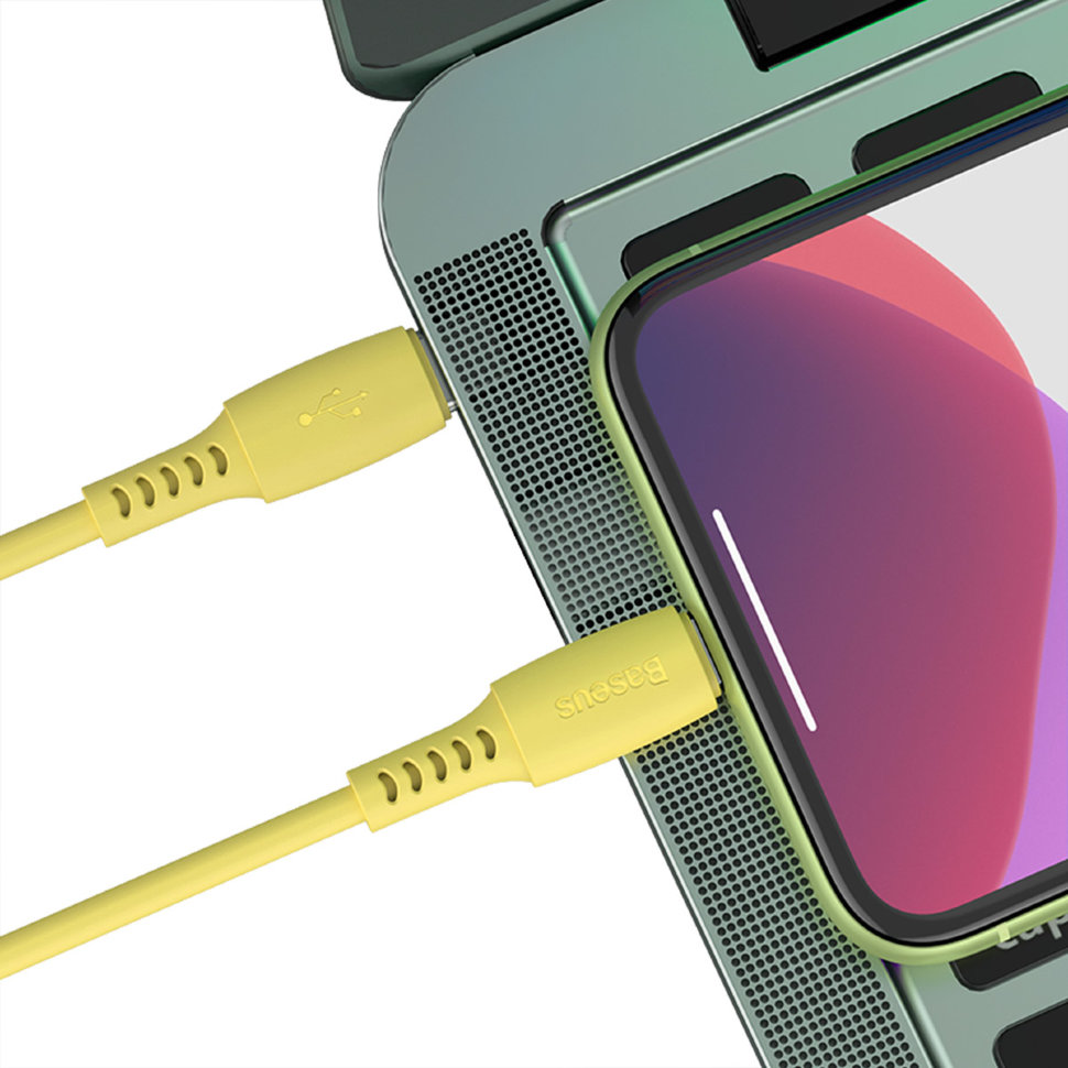 Кабель Baseus Colourful Cable Type-C - Lightning 18W 1.2м Жёлтый CATLDC-0Y - фото 4