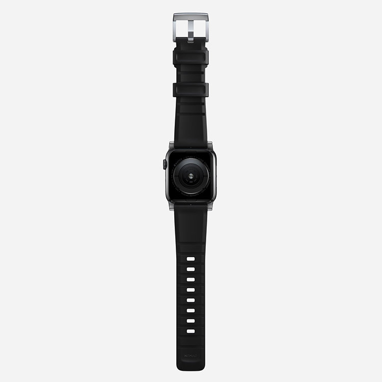 Ремешок Nomad Rugged Strap V.2 для Apple Watch 38/40мм Чёрный с серебряной фурнитурой NM1A31SN00 - фото 3