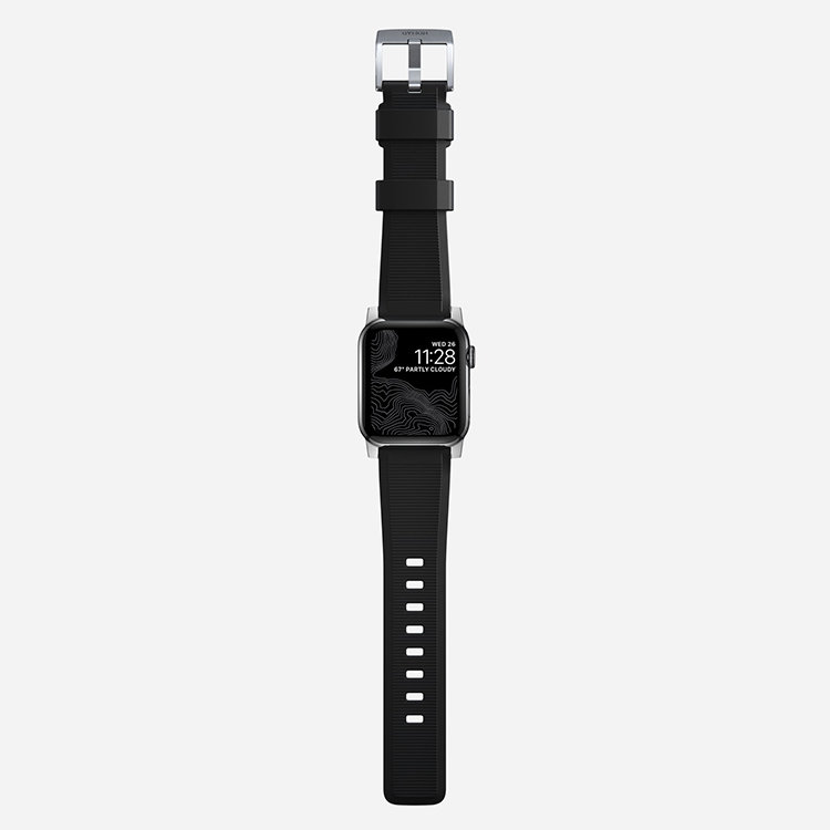 Ремешок Nomad Rugged Strap V.2 для Apple Watch 38/40мм Чёрный с серебряной фурнитурой NM1A31SN00 - фото 4