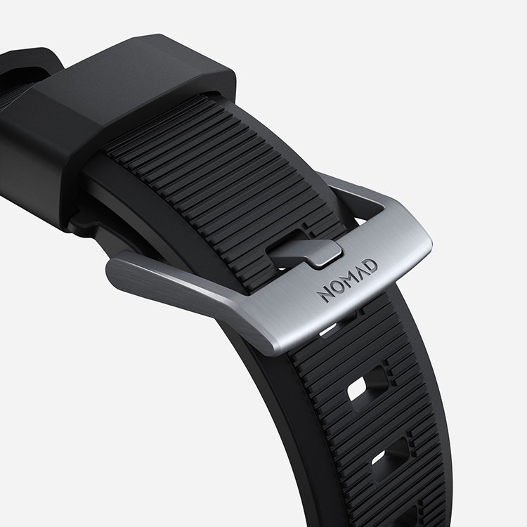 Ремешок Nomad Rugged Strap V.2 для Apple Watch 38/40мм Чёрный с серебряной фурнитурой NM1A31SN00 - фото 5