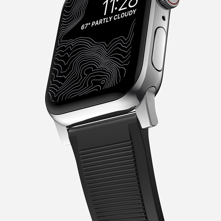 Ремешок Nomad Rugged Strap V.2 для Apple Watch 38/40мм Чёрный с серебряной фурнитурой NM1A31SN00 - фото 6