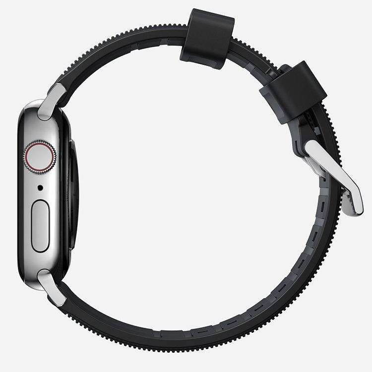 Ремешок Nomad Rugged Strap V.2 для Apple Watch 38/40мм Чёрный с серебряной фурнитурой NM1A31SN00 - фото 7