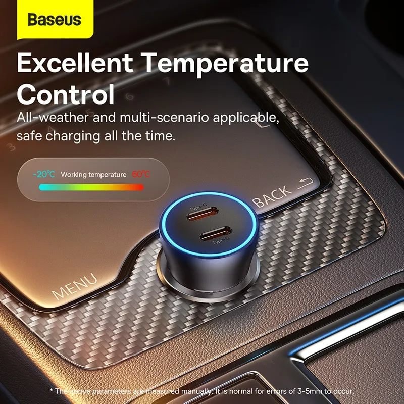 Автомобильное зарядное устройство Baseus Golden Contactor Pro C+C 40W Серое CGJP000013 - фото 4