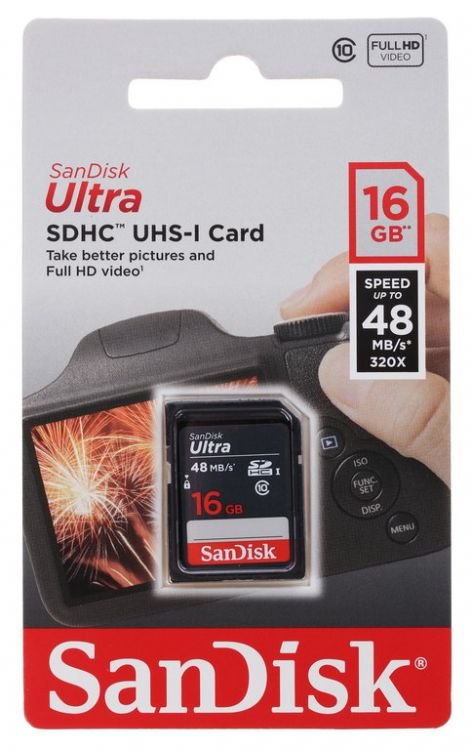 Карта памяти SanDisk Ultra SDHC 16Gb UHS-I U1 Class10 SDSDUNB-016G-GN3IN - фото 3