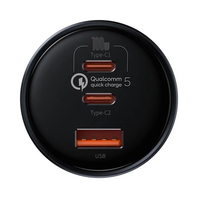 Автомобильное зарядное устройство Baseus Qualcomm® Quick Charge™ 5 C+C+U 160W TZCCZM-0G - фото 6