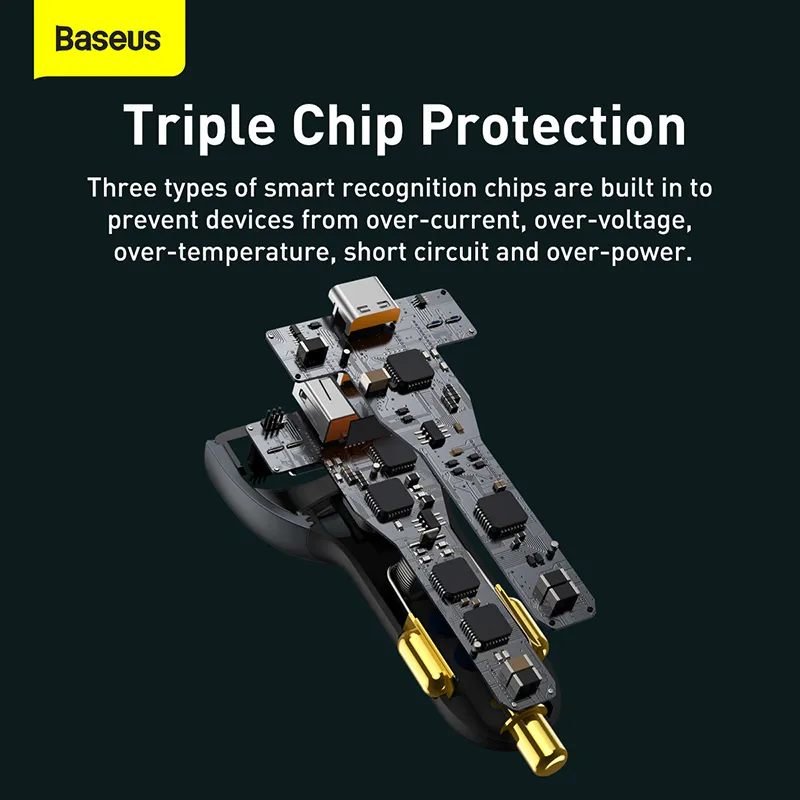 Автомобильное зарядное устройство Baseus Qualcomm® Quick Charge™ 5 C+C+U 160W TZCCZM-0G - фото 4