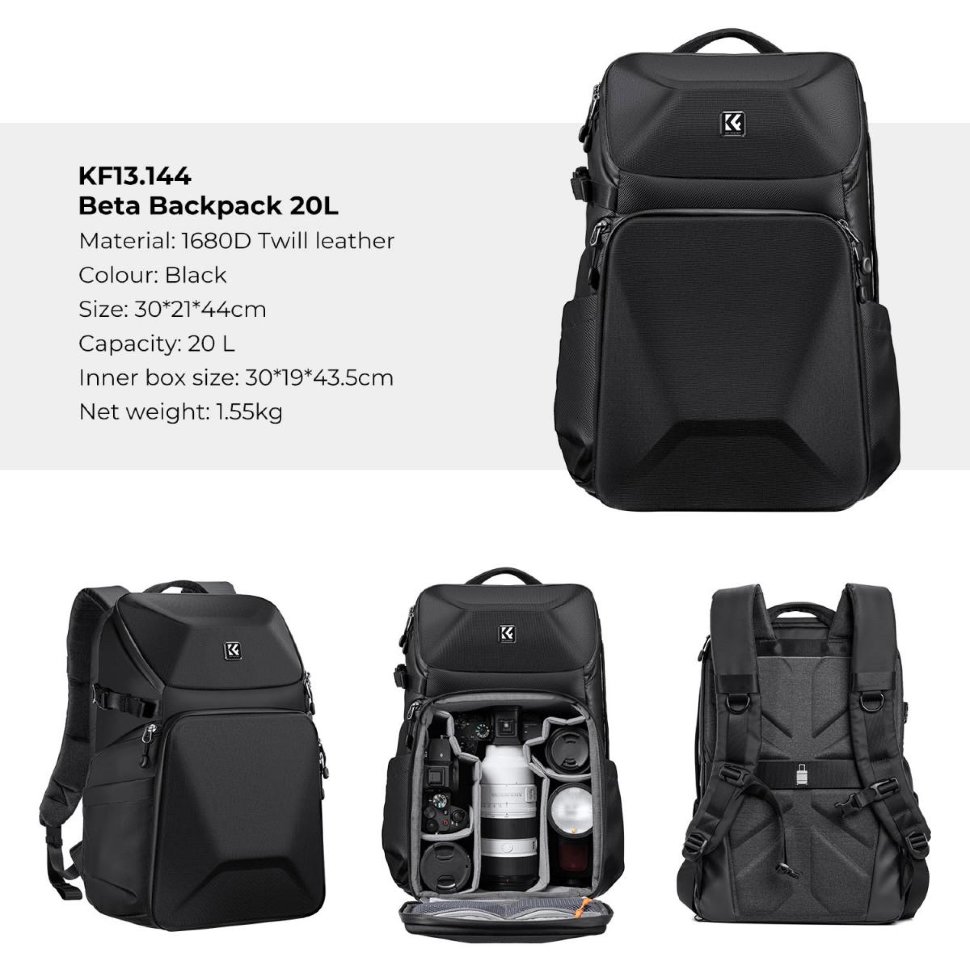 Рюкзак K&F Concept Beta 20L Чёрный KF13.144 - фото 2