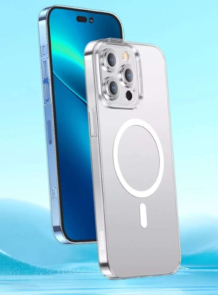 Чехол Baseus Crystal Magnetic для iPhone 14 (+ стекло) ARJC000002 стекло baseus 0 3мм eye protection full coverage для iphone 12 mini 2шт sgapiph54n lp02
