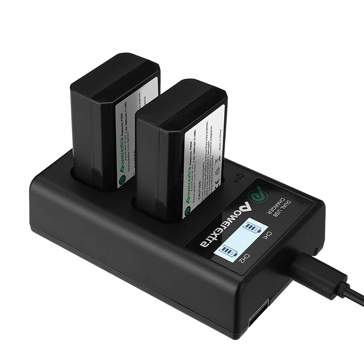2 аккумулятора + зарядное устройство Powerextra NP-FW50 CO-7131 - фото 2