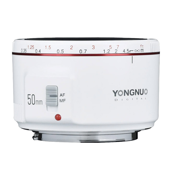 Объектив Yongnuo YN50mm F1.8 II для Canon Белый YN50mm F1.8 II/C White - фото 3