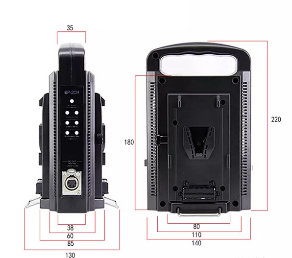 Зарядное устройство двойное Ruibo BP-2CH для аккумуляторов V-Mount - фото 4