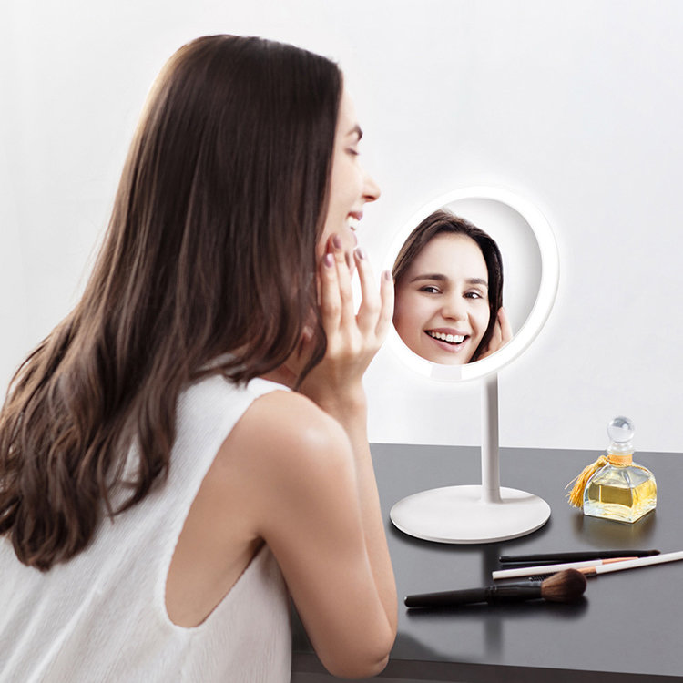 Зеркало для макияжа Amiro HD Daylight Mirror Розовое - фото 2