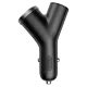 Автомобильное зарядное устройство двойное Baseus Y-Type Dual USB Чёрная - Изображение 82162